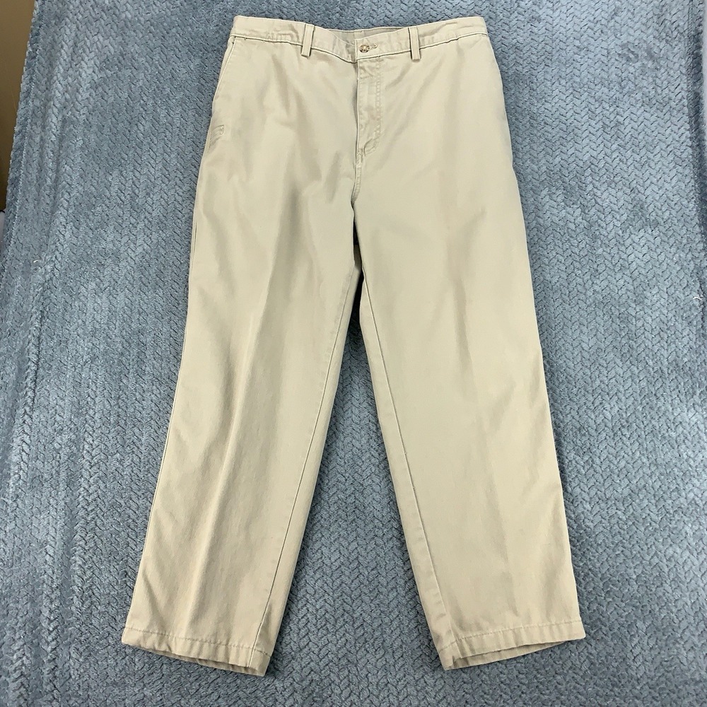 Carhartt Pants Men's 36x34 (Fits 35x28) Tan B129 KHI Twill Work Khakis Hemmed